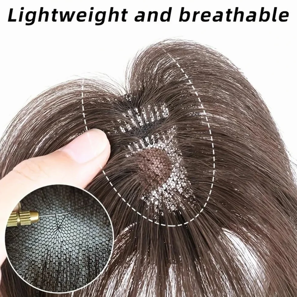 Extensión capilar con clip para flequillo, cobertura de 360° para mujeres con cabello escaso, para uso diario añade el volumen del cabello (Mocha)