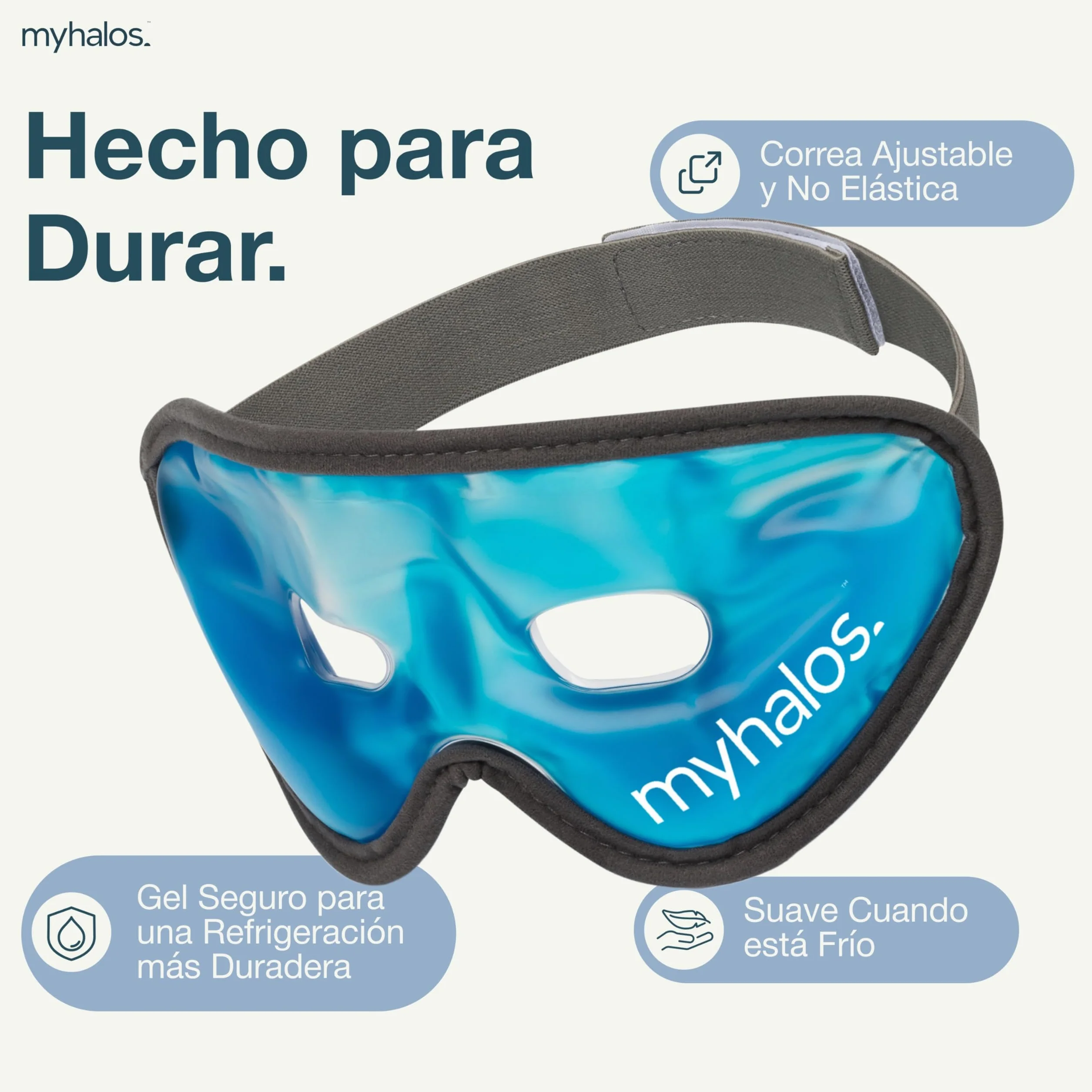 MyHalos Antifaz Gel Frío Ojos Hinchados Antiojeras Máscara para Dormir Alivia Migraña Dolores de Cabeza