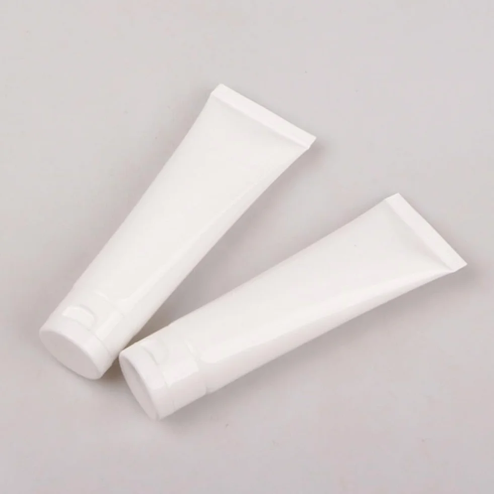 Tubos Plásticos Blancos 50ml para Loción Cosmética, Botellas Compresión Rellenables, Muestras Viaje