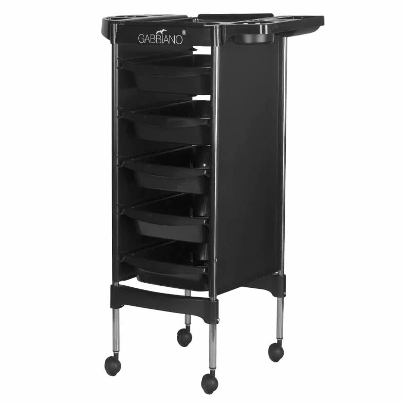 Gabbiano FX11-5 Carro de peluquería con ruedas Negro