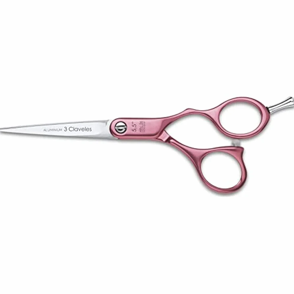 3 Claveles Duraluminio Tijera de peluquería de corte rosa 5.5"