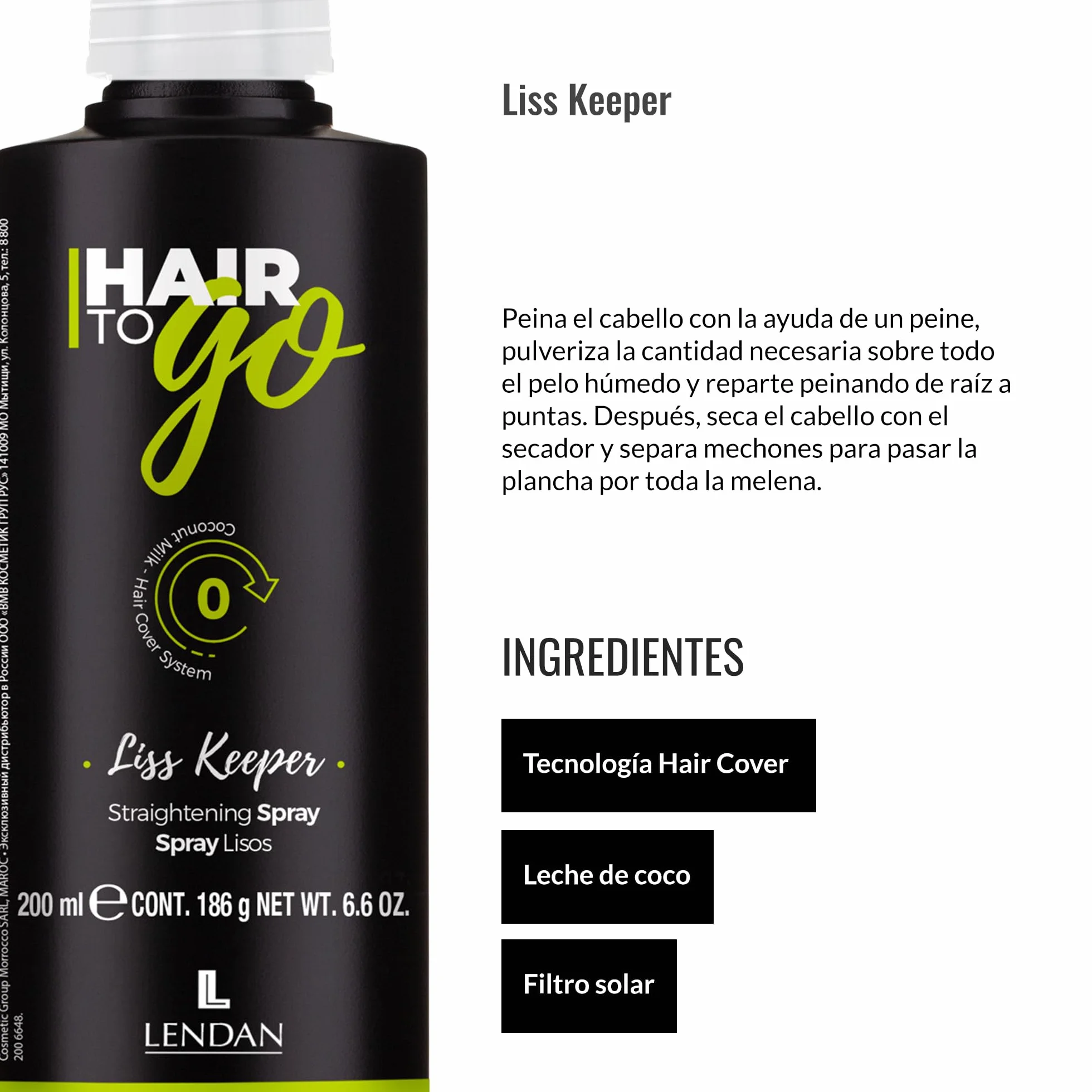 LENDAN Liss Keeper Spray para Cabello Liso 200 ml Protector de Calor Antiencrespamiento