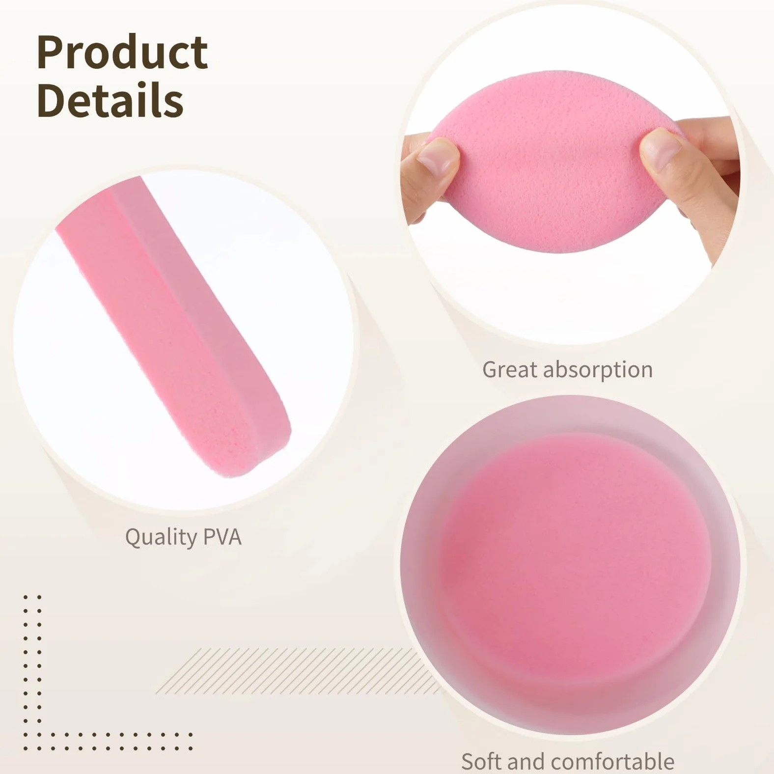 360 esponjas faciales comprimidas, esponjas de maquillaje suaves de PVA para el cuidado diario de la piel y la aplicación, rosa, ampliable a 3.1 pulgadas, forma redonda, ideal para viajes y uso