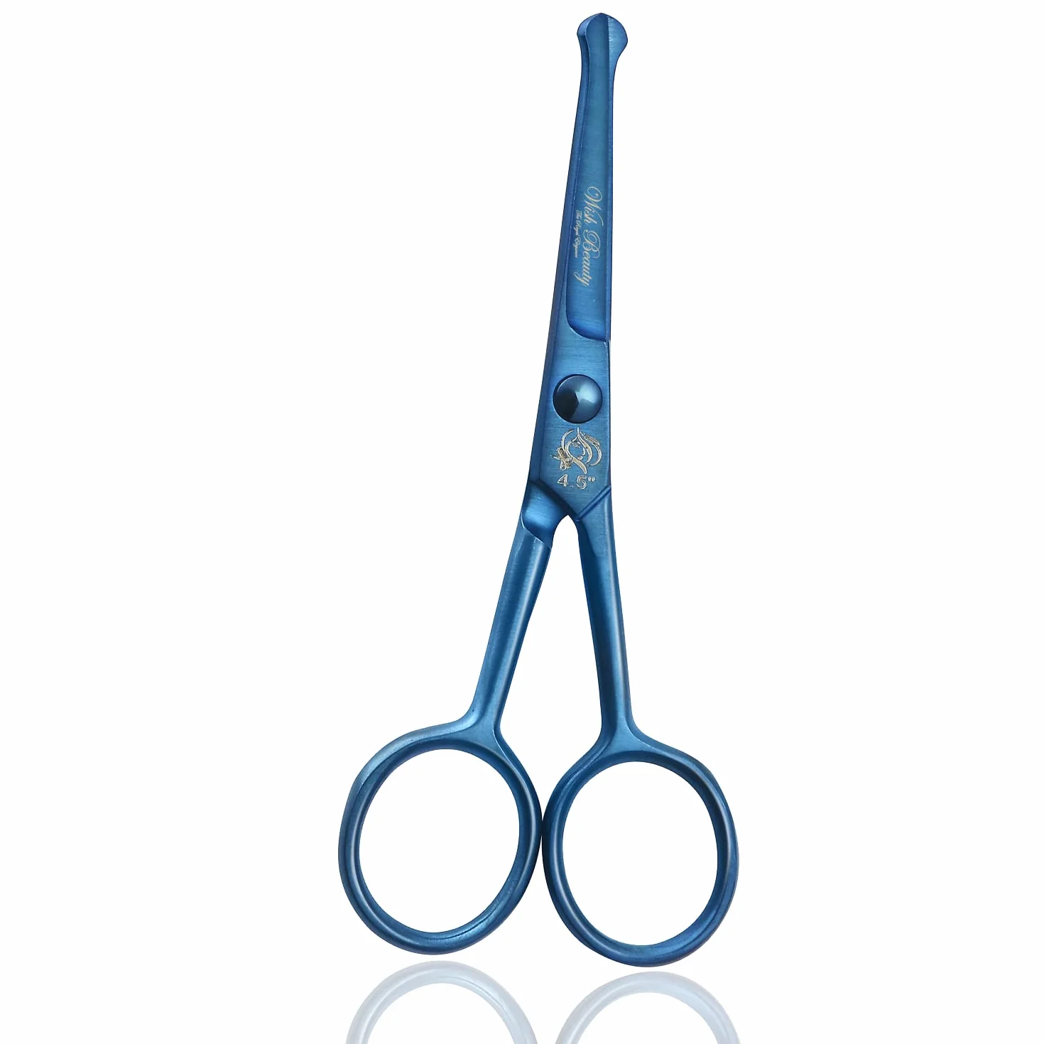 wishbeauty Tijeras de seguridad para niños punta redonda curvada 4.5 pulgadas azul