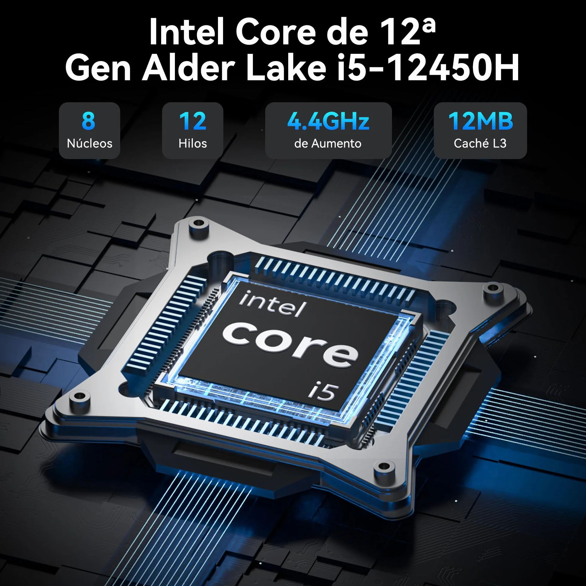 GEEKOM IT12 Mini PC Intel Core i5-12450H 16GB RAM 512GB SSD Windows 11 Pro 2xUSB4.0