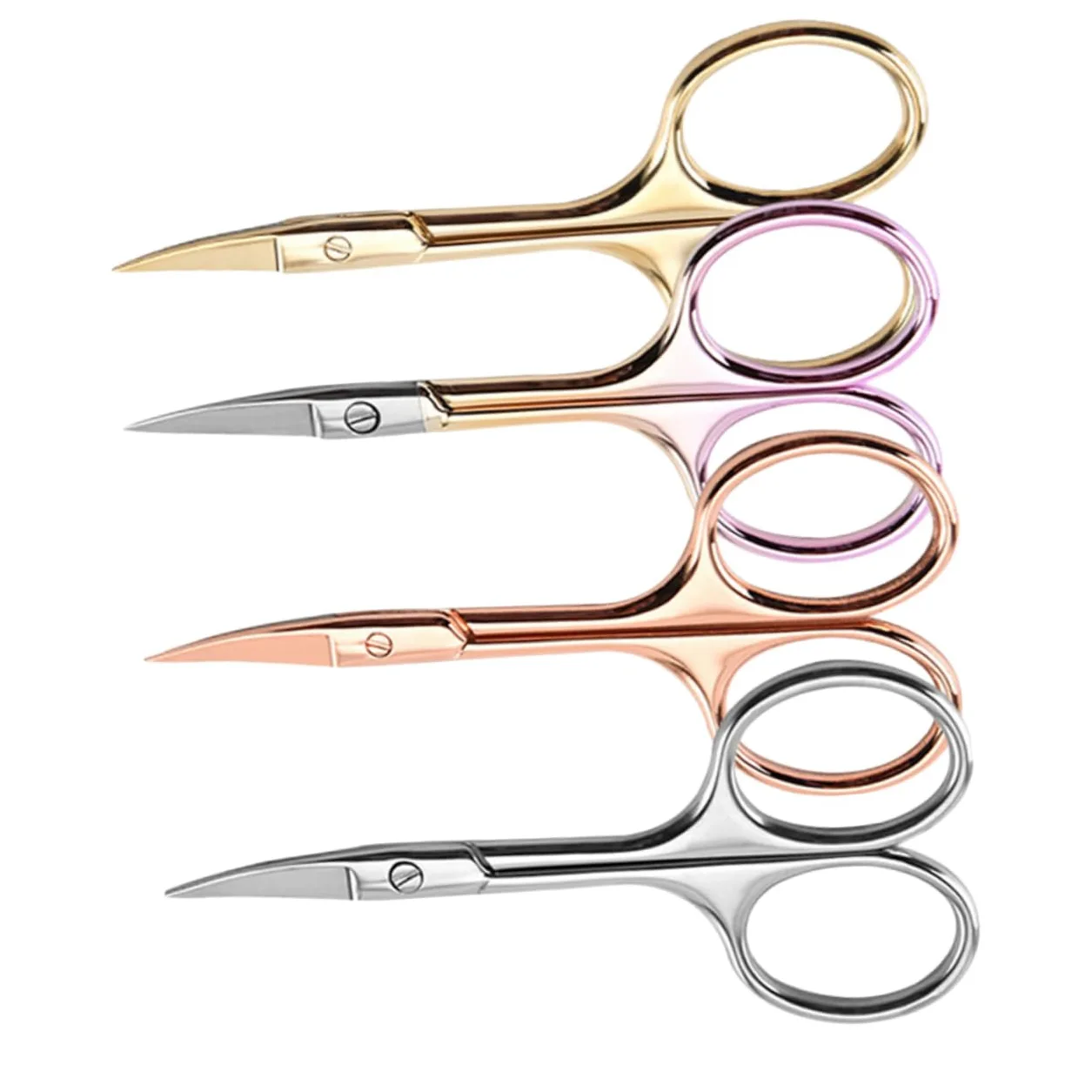 FOMIYES 12 Piezas Tijeras De Cejas Tijera Para Recortar Bigote Tijeras Curvas Para El Vello Facial Tijeras De Bigote Tijeras Para El Pelo De La Nariz Hombre Punta Recta Codo