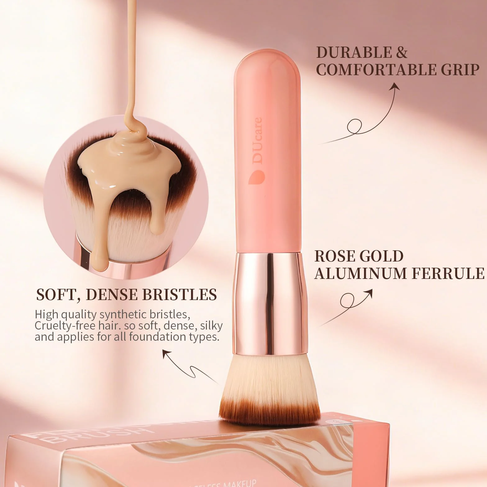 DUcare Brocha Kabuki Base Maquillaje Facial Profesional 1 Pieza