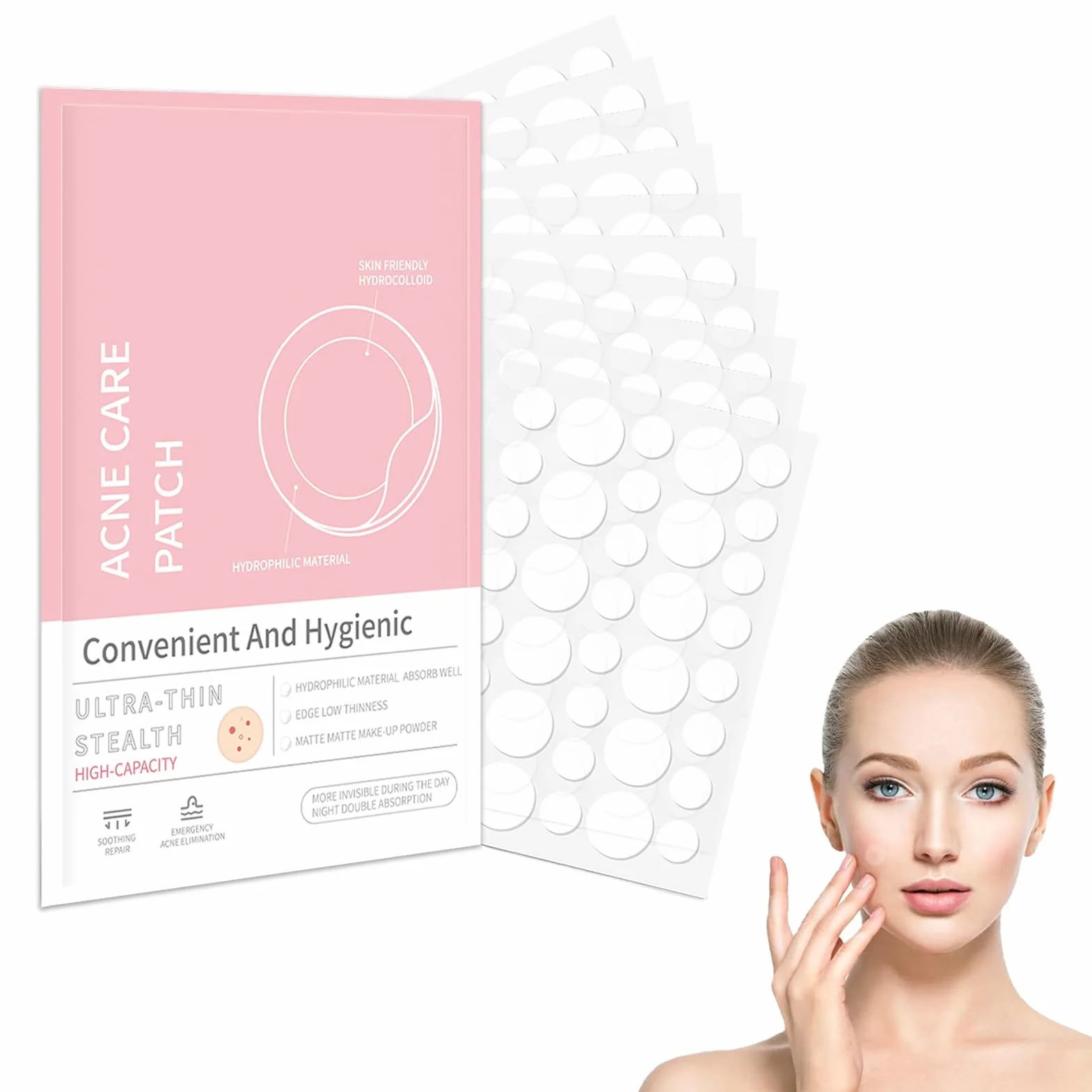 360 Piezas Parches para Acné Hidrocoloides, Parches para Granos Día y Noche, Pimple Patch Parches Anti Acne Impermeables Transpirables, Absorbe el Pus Reduce Cicatrices, Todo Tipo de Piel 10mm/12mm