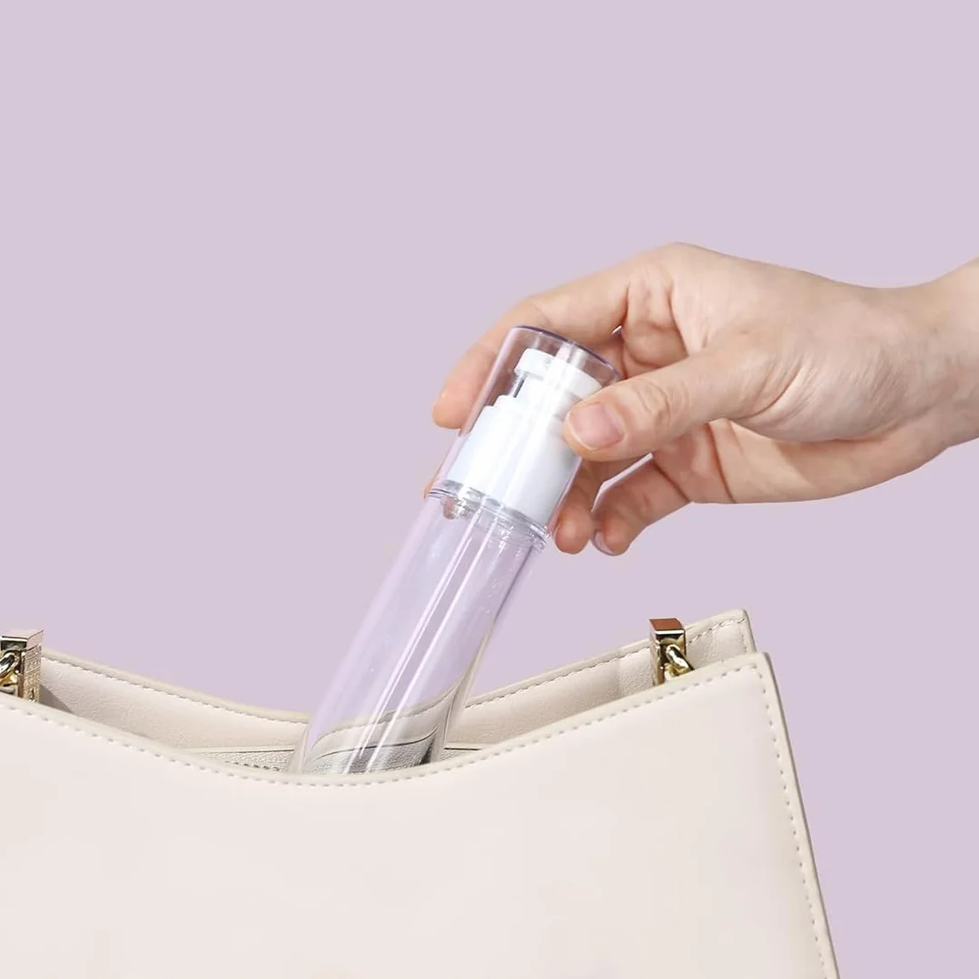 6 Piezas 50 ml Bote Airless Dispensador de Bomba, Travel Bottles, Botella de Bomba de Presión Cosmética, Botella de Vacío, Botellas Dispensadoras de Gel, para Loción Crema Base Loción Esencia