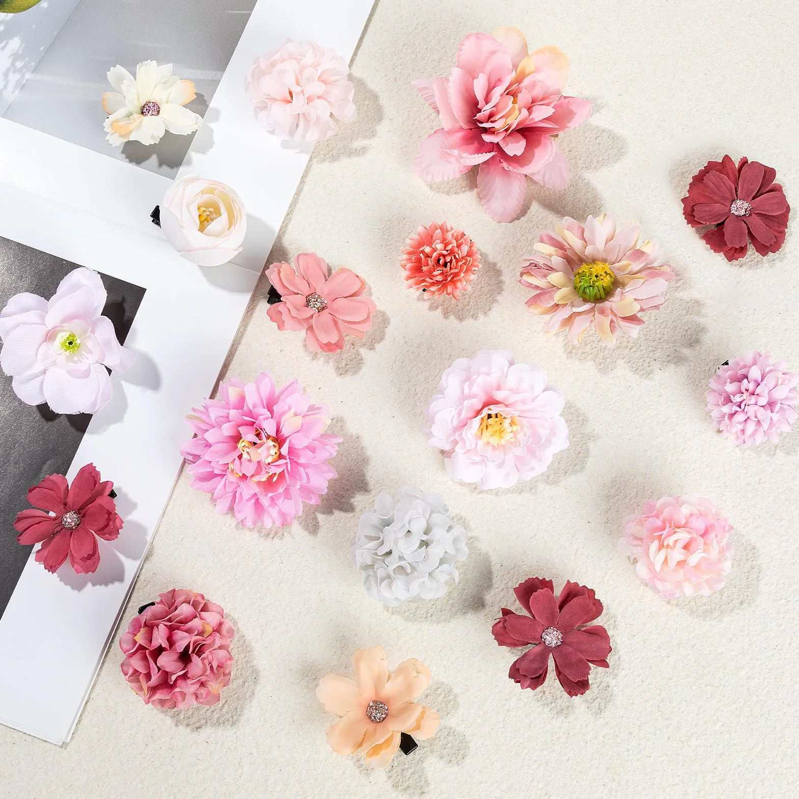 Kiiwah 18 Piezas Pinza Pelo Flor Mujer Niña, Flores Hawaianas Horquillas Flor Artificial