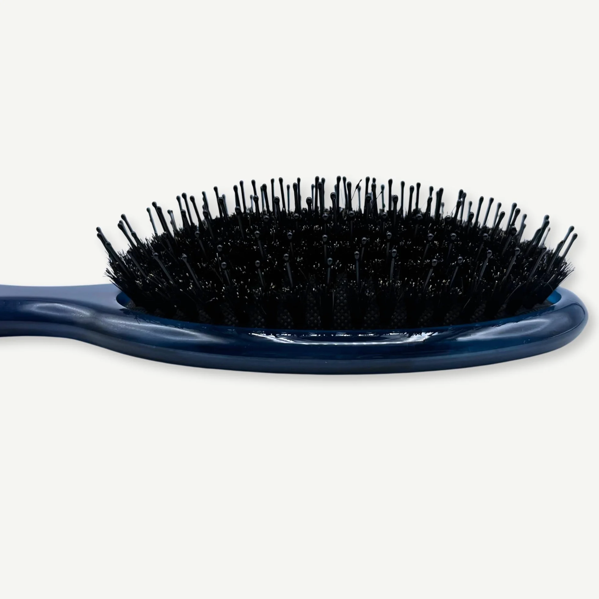 Cepillo de cerdas de pelo de jabalí y nailon, cepillo de cerdas de jabalí de Saki Shears para cabello normal a grueso, desenreda suavemente, suaviza y mejora la textura (azul oscuro)