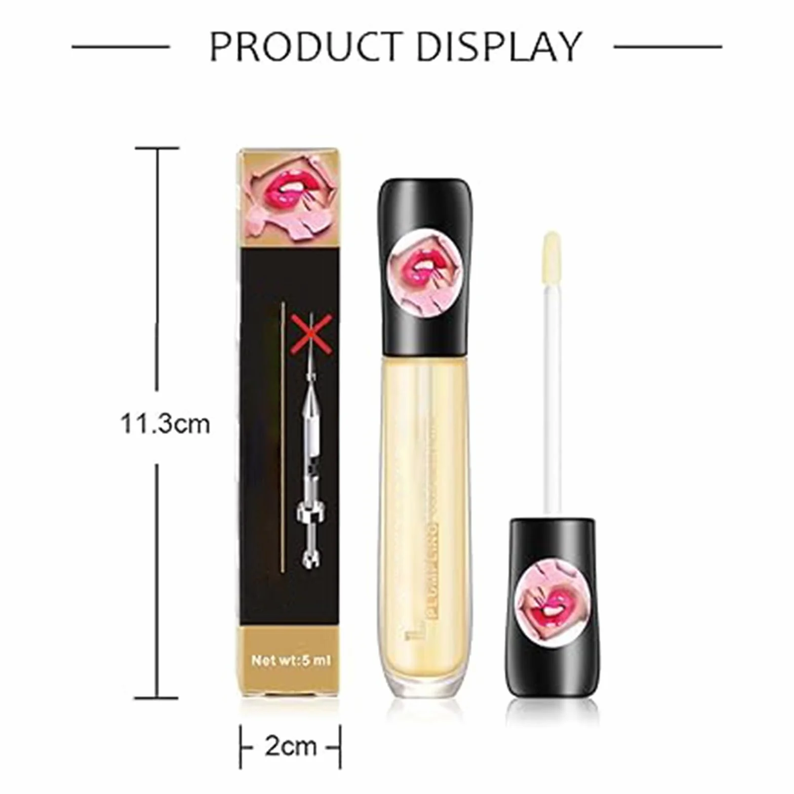 Kit de 2 Lip Maximizer Hyaluronic Lip Plumper + Vitamin E Lip Plumping Serum para Labios Blancos y Brillantes | Lip Volumen Extremo | Bálsamo Rellenador que Reduce Arrugas