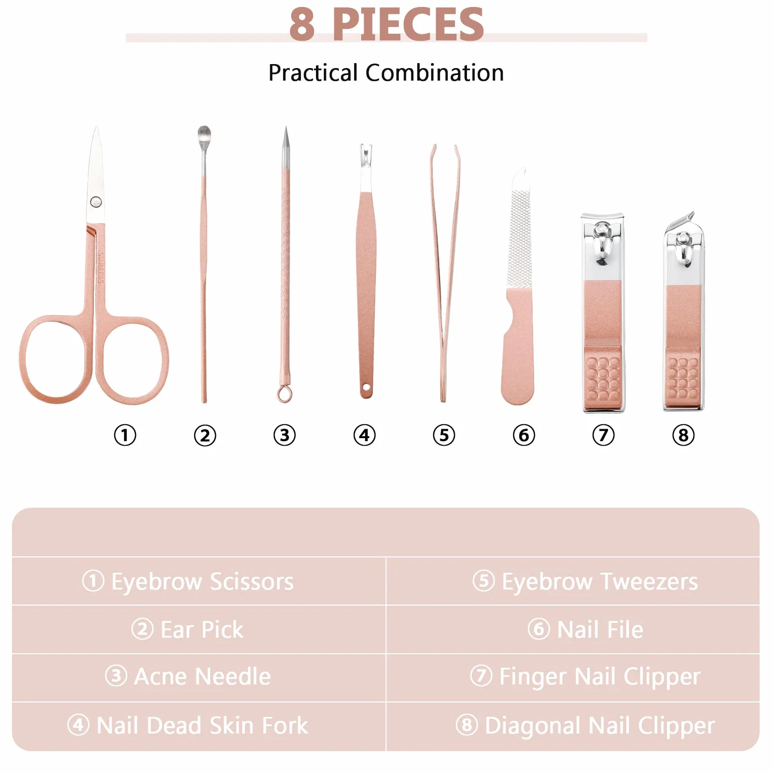 Lasnten Juego de 24 cortaúñas a granel, kit de aseo de uñas de acero inoxidable, kit de pedicura profesional, herramientas de pedicura con estuche de viaje, regalos personales para hombres y mujeres