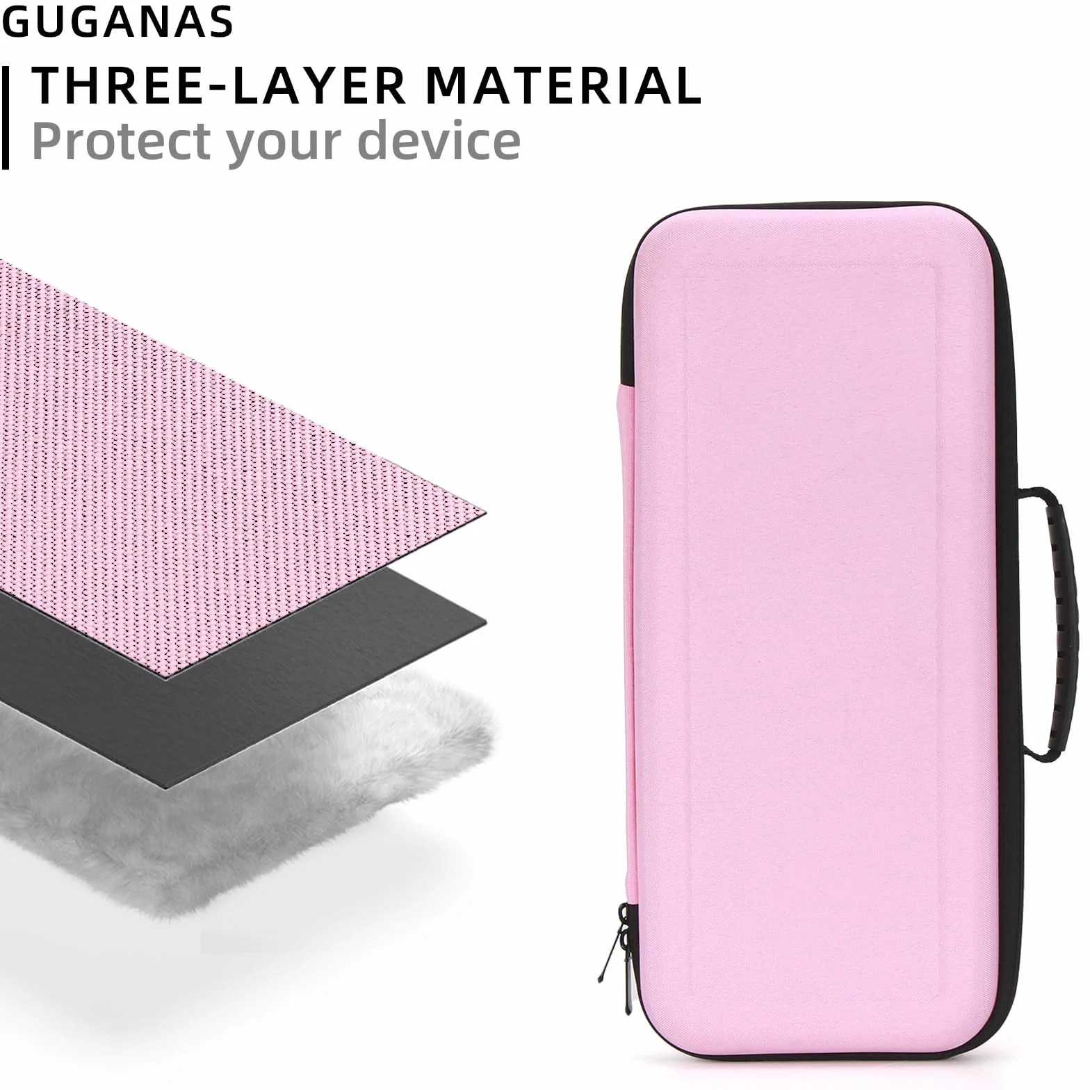 Funda rígida de viaje compatible con alisador de pelo Dyson Airstraight HT01 y fuente de alimentación, impermeable y a prueba de golpes, Pink, 1,5 pulgadas, Cary