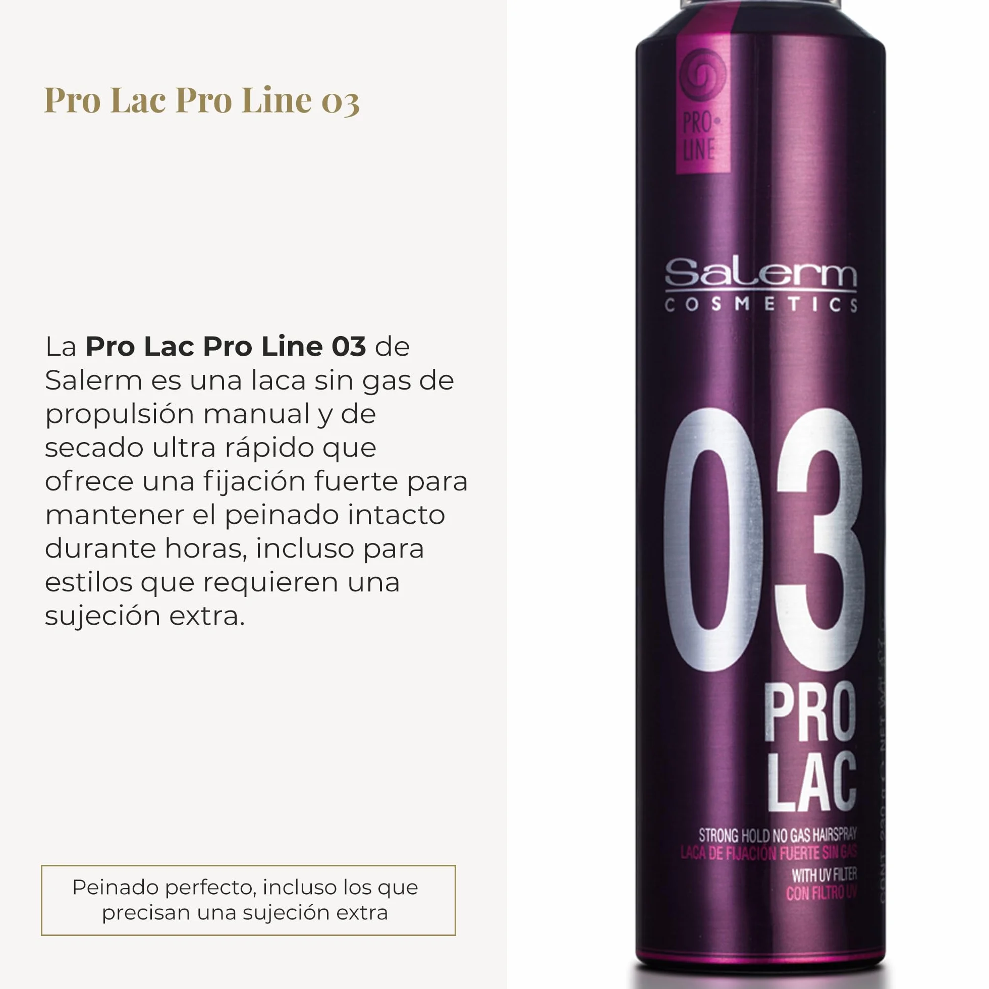 SALERM Pro Line Hair Spray 03 300 ml Fijación Fuerte con Filtro Solar UV Anti Humedad
