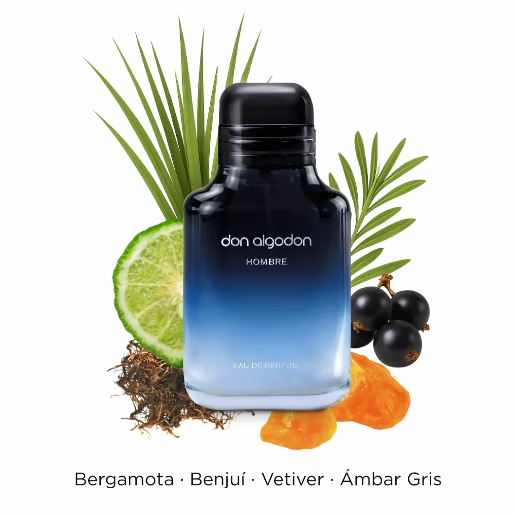 Don Algodón Set Eau de Parfum Hombre 100 ml + 30 ml Bergamota benjuí vetiver ámbar gris