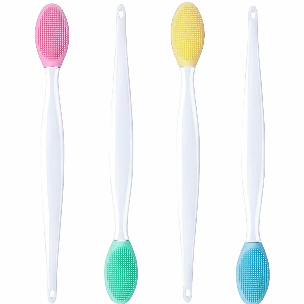 Cepillo Exfoliante de Silicona Doble Cara 4 Pcs Labios Suave