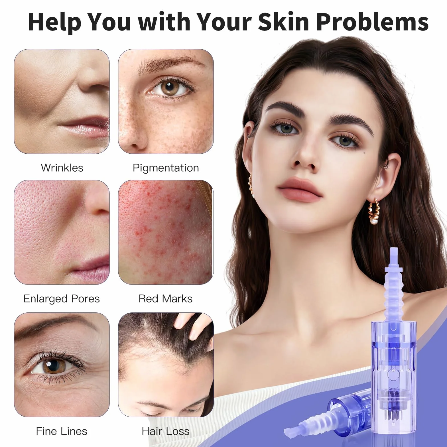 36 Pin Microneedling Dermapen Agujas de repuesto Puntas Ranura para cartucho, Bajonett Port, 10 piezas