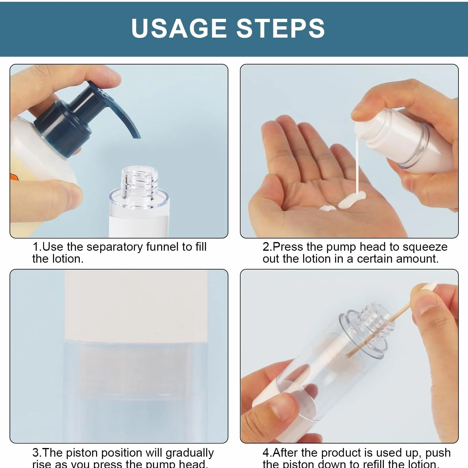 Presión Vacío Contenedor Bomba 9 Piezas 5ml 10ml 15ml Botellas Viaje Portátiles Cosméticos