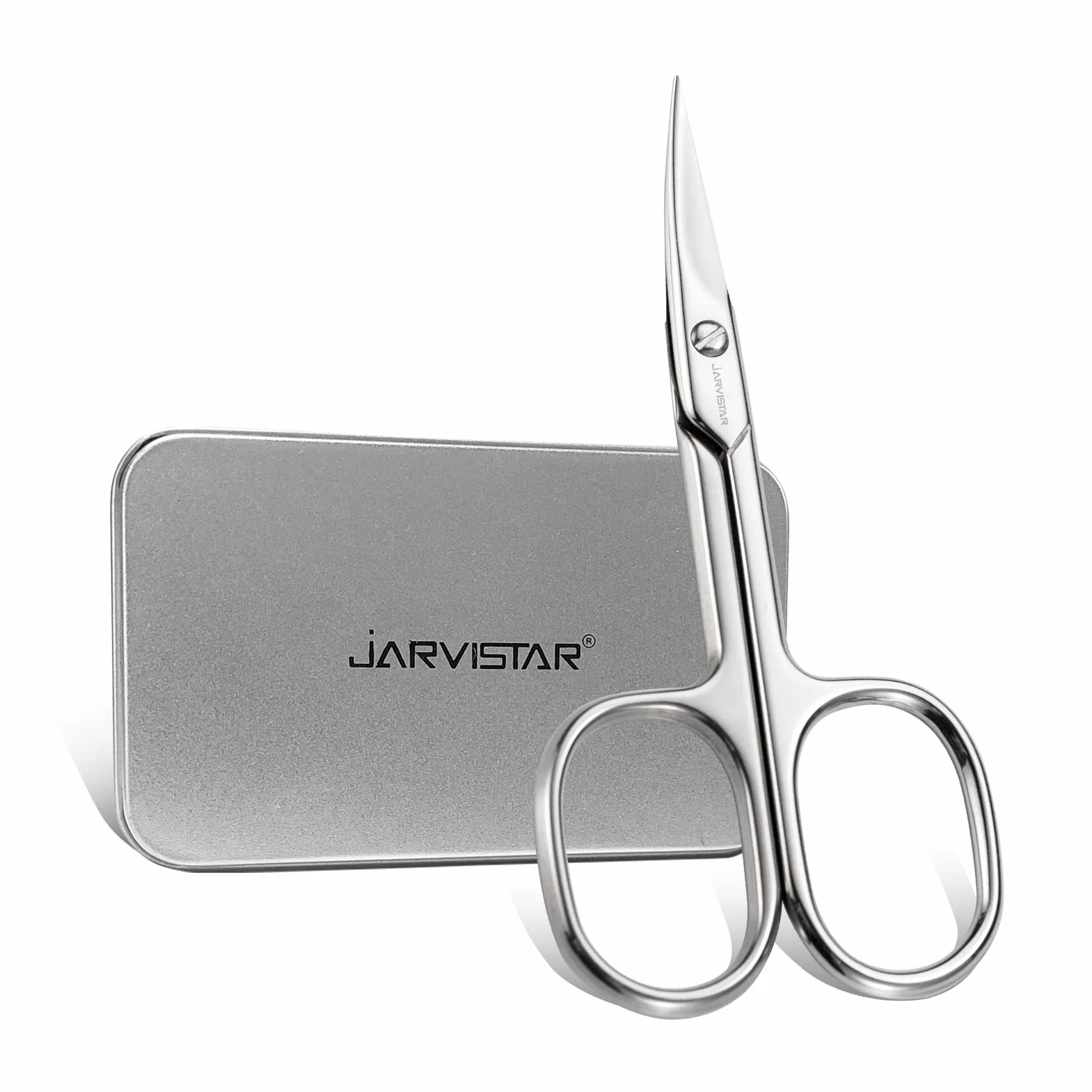 JARVISTAR Tijeras profesionales para uñas, acero inoxidable, hoja curvada, 95 mm