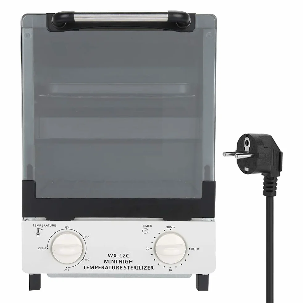 Dioche Esterilizador de alta temperatura, 10 l caja de esterilización, armario de esterilización infrarroja, dispositivo desinfectante para accesorios de manicura y herramientas de peluquería