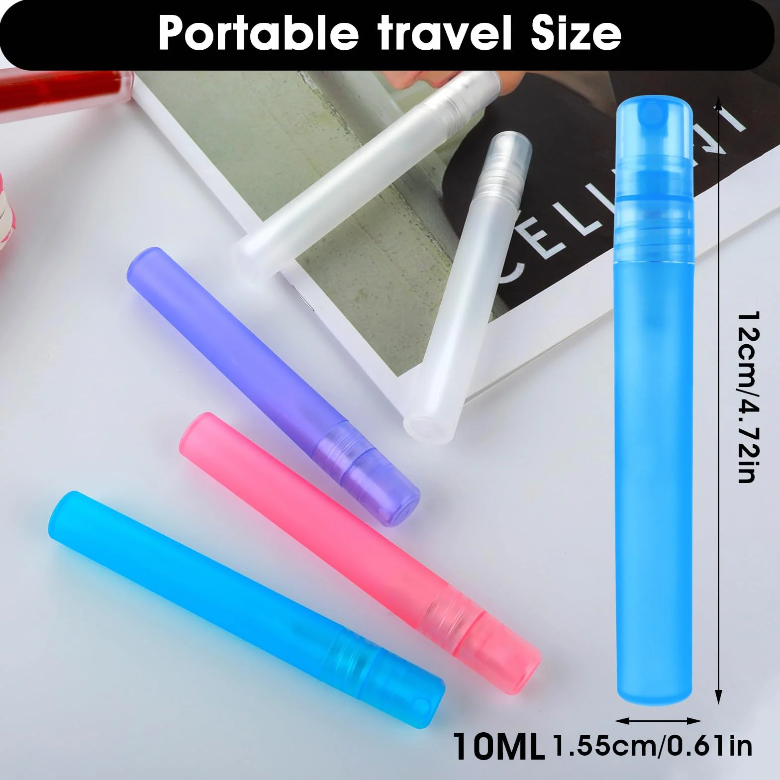 Mini Botellas Pulverizadoras Portátiles 10ml Recargables Tamaño Viaje 5 Paquetes