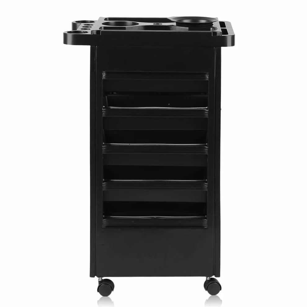 Carros de Mantenimiento con Ruedas Profesional para Peluquería, Barbería, Perfumería, Cosméticos, Salón, Tienda de Tatuaje, Manicura y Pedicura (NEGRO)