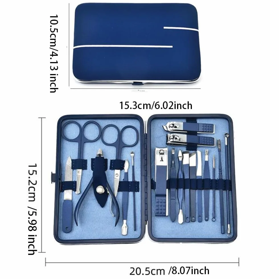 Cortaúñas Azul, Kit de cortaúñas, Juego de Herramientas para uñas, Juego de Tijeras para uñas, Herramientas de Belleza Personalizadas, Juego de manicura, Kit de uñas