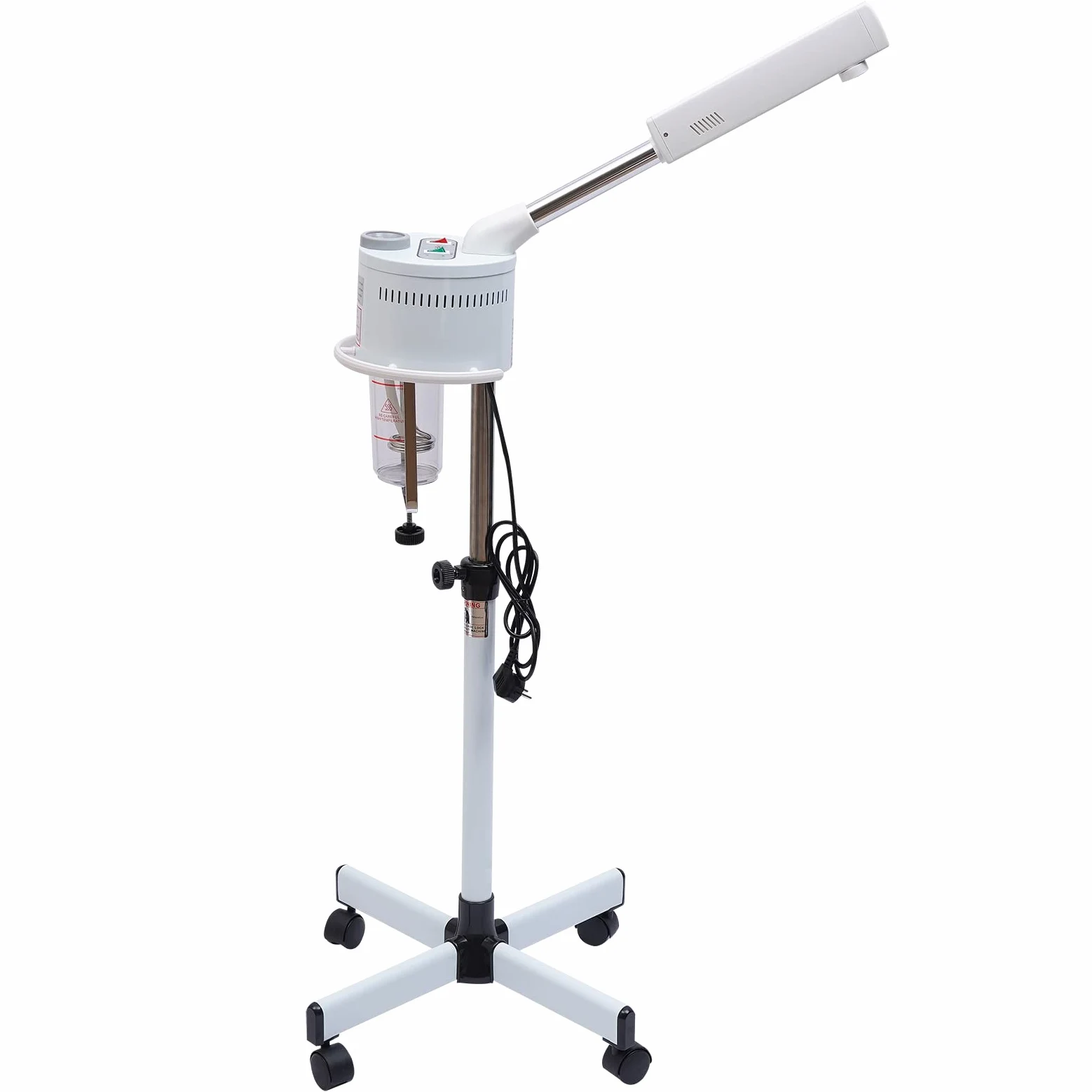 Vaporizador facial 2 en 1 y 5 luces LED con lupa, pulverizador facial, spa, belleza, ozono, vaporizador para hidratación y cuidado de la piel