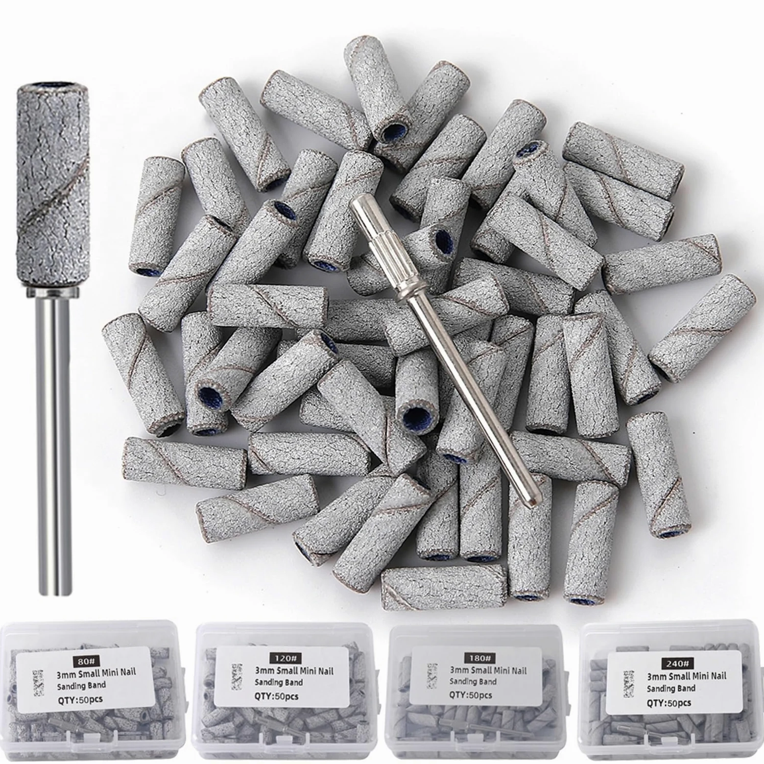Fresas Torno Para UñAs For perforación de uñas, fresado, manicura, salón, accesorio papel lija para Manicura(100pcs 80 grit)