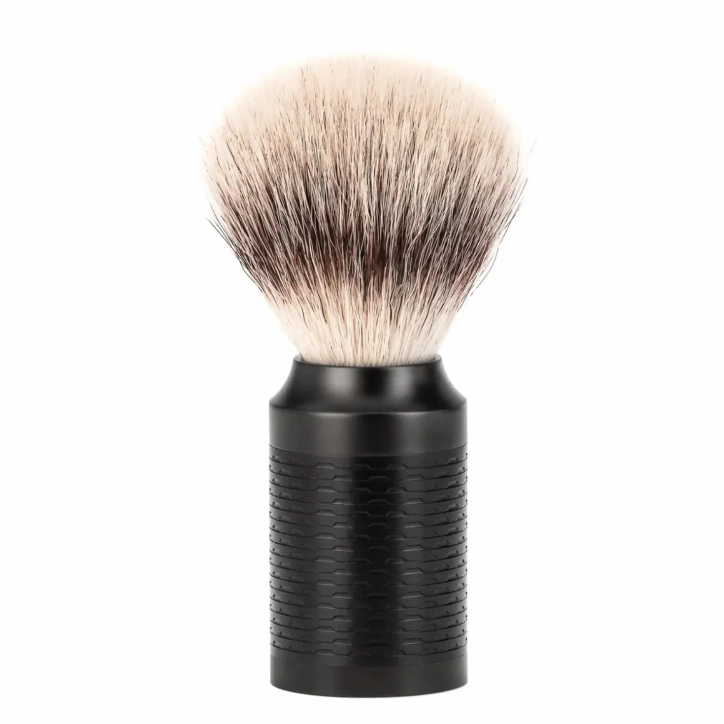 Mühle S31M96jet - Set de afeitado "Roca", 3 piezas, mango de la afeitadora y montura de la brocha de afeitar de acero inoxidable, revestimiento DLC, color negro