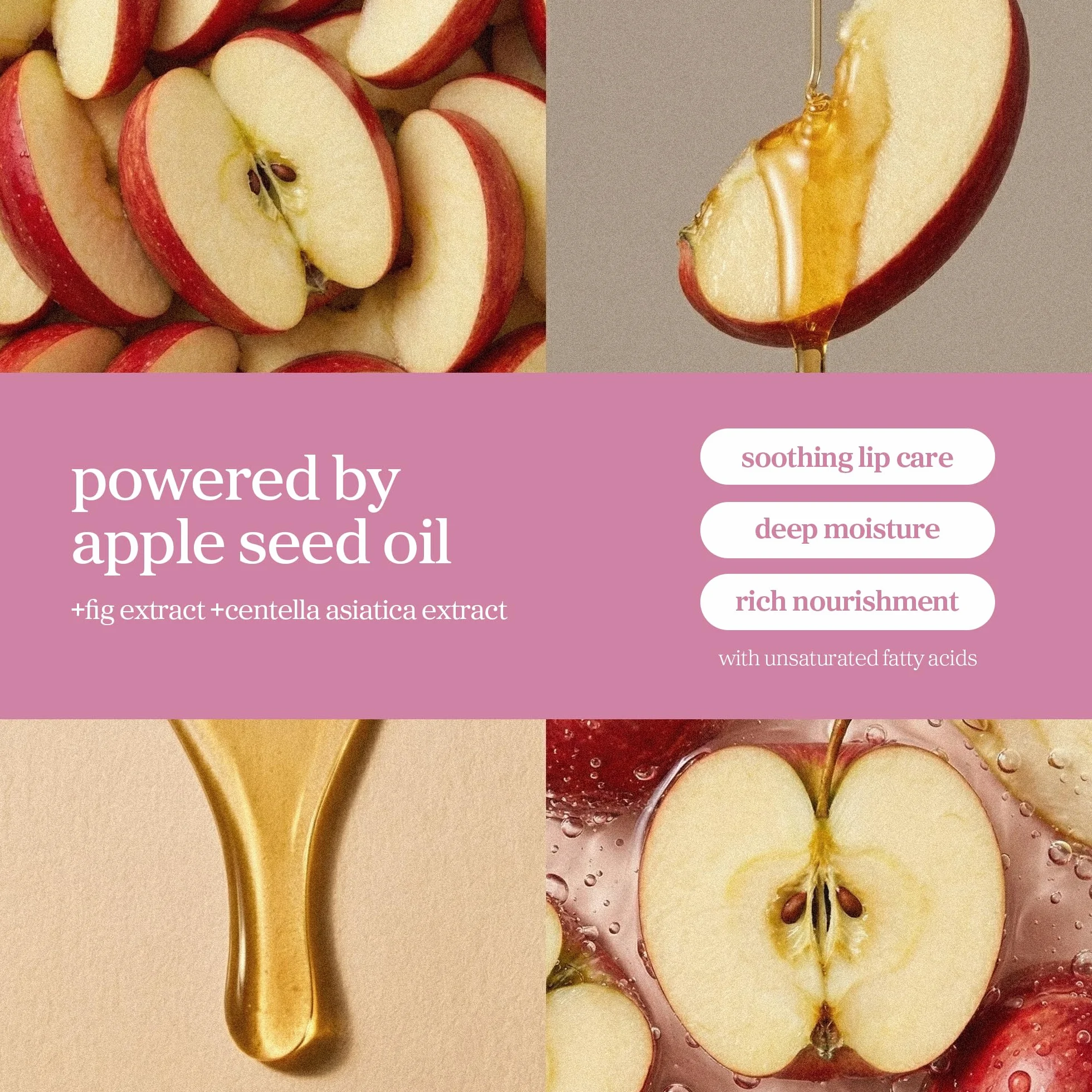 NOONI Aceite de labios coreano vegano de manzana, larga duración, hidratante, impermeable