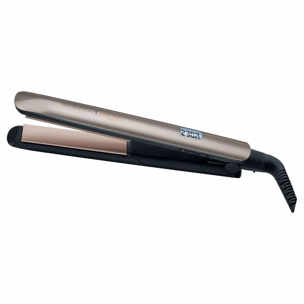 Remington Plancha de Pelo Keratin Protect Cerámica 230°C Digital Marrón S8540
