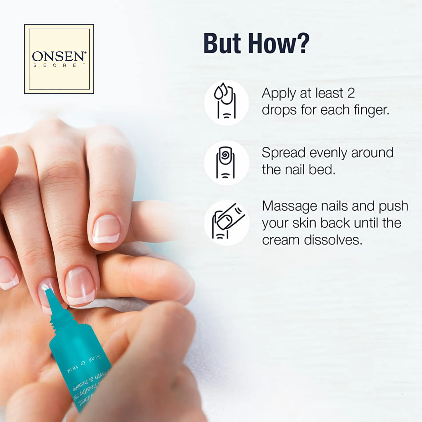 Onsen Crema para Cutículas, Aceite para Cutículas de Acción Profunda - Suero y Mantequilla de Cuidado de Uñas con Minerales Curativos Naturales Japoneses 2x30ml