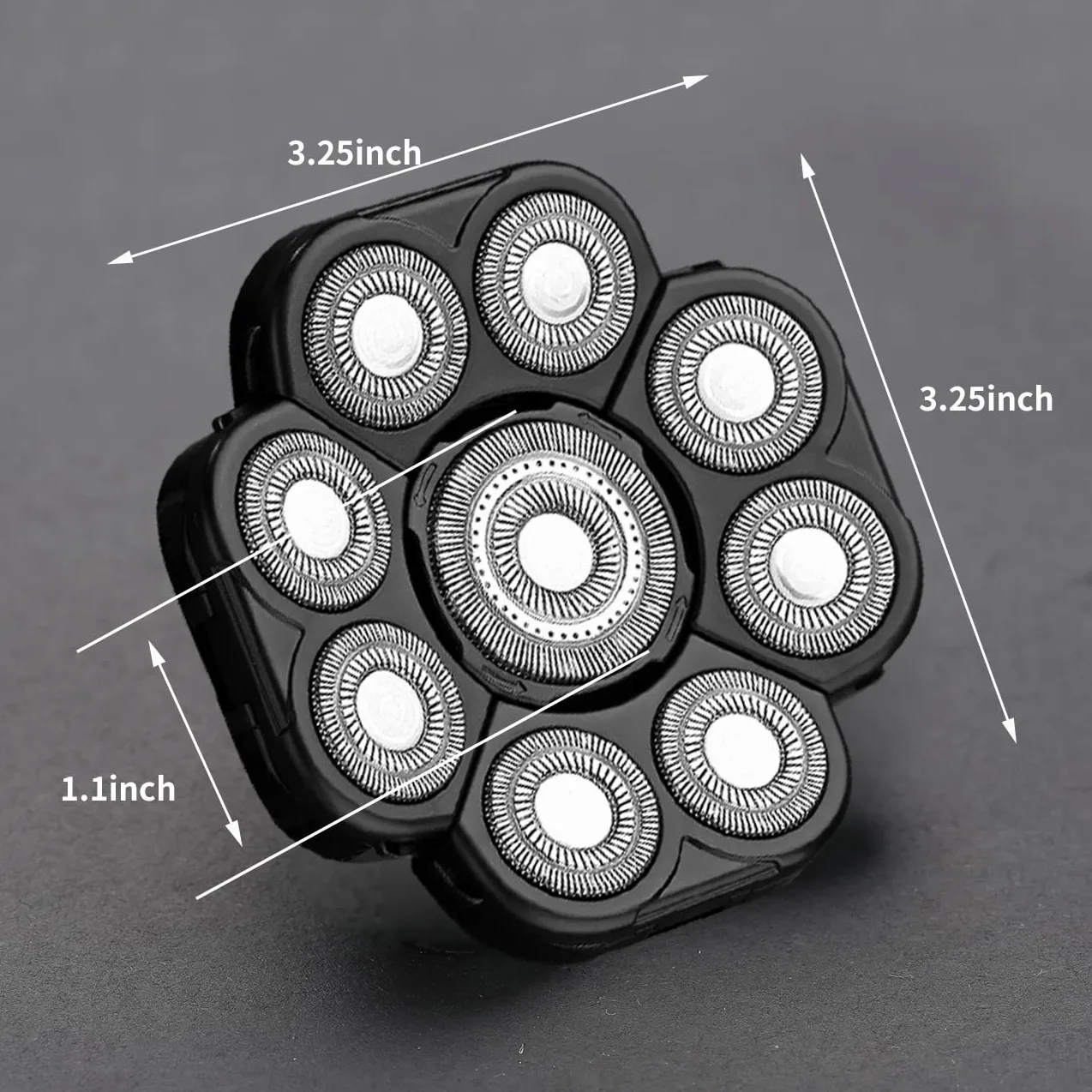 Afeitadora de cabeza de 9 cuchillas para hombre, cabezales de repuesto universales de repuesto para maquinilla de afeitar eléctrica para hombres