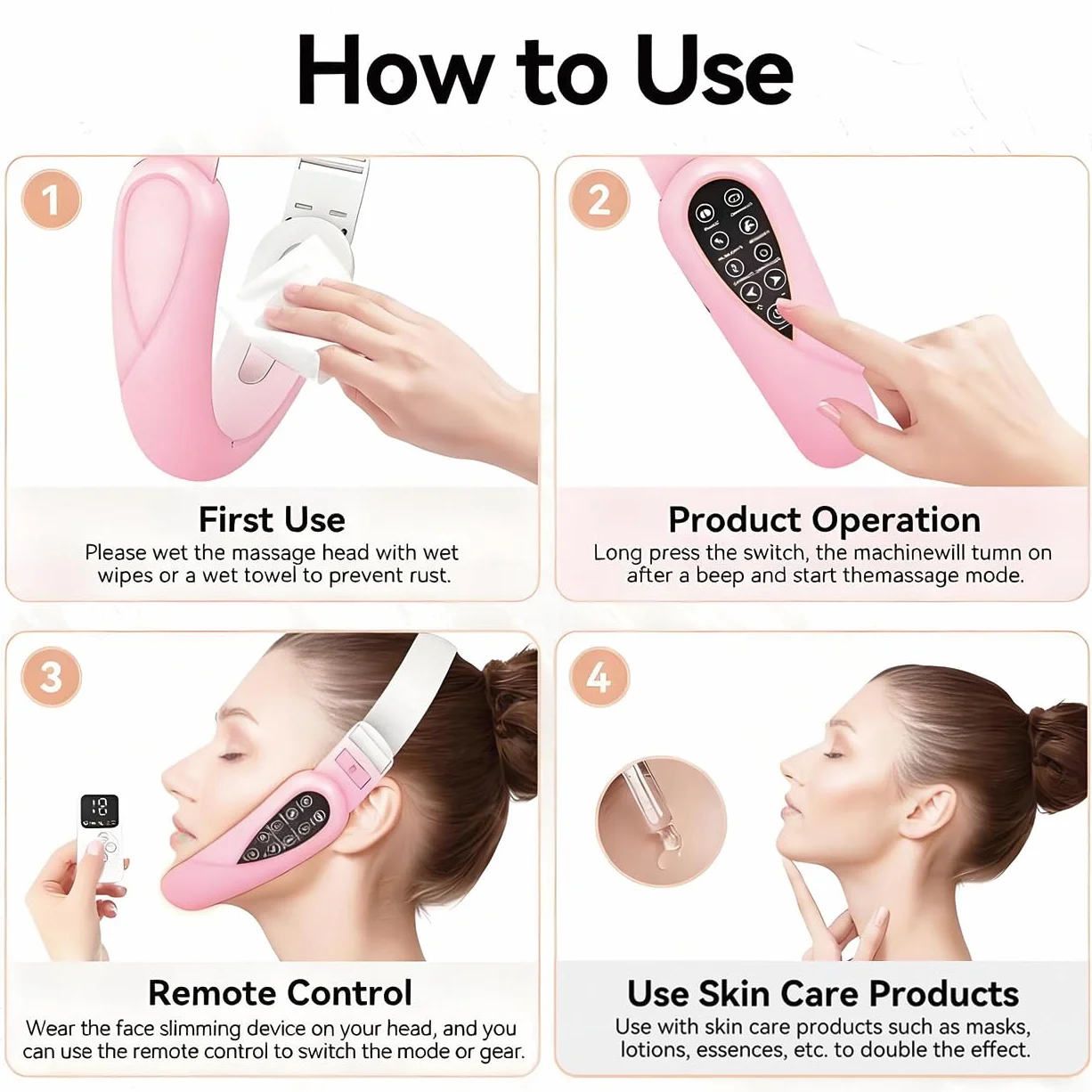 Masajeador eléctrico V-Face Shaping + electroestimulador versión 2026 | Eliminador y tonificador de papada | Masajeador facial EMS, fototerapia roja y azul, 5 modos de terapia + mando a distancia
