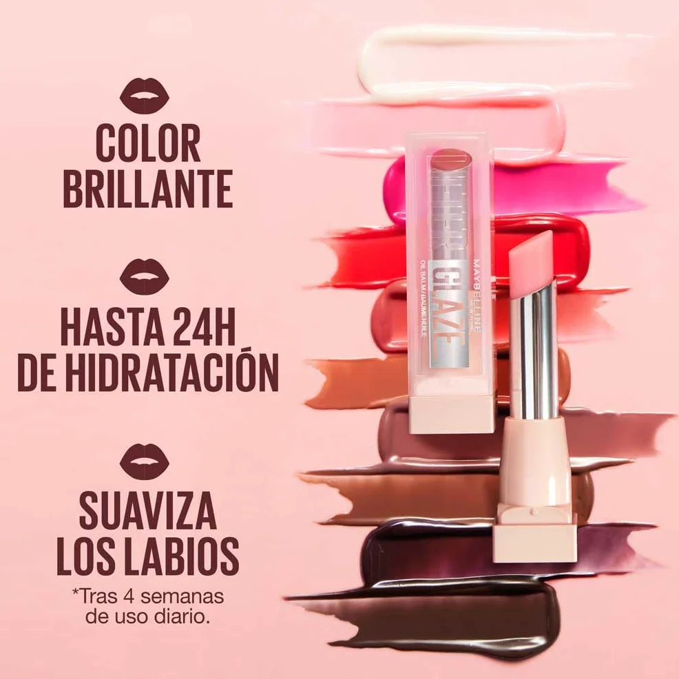 Maybelline New York Lifter Glaze Bálsamo Labial con Color, Hidratación 24h, Ácido Hialurónico