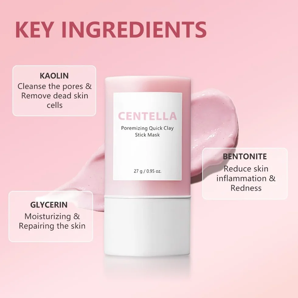 Mascarilla de Barro Refinadora de Poros con Centella Asiática 27 g - Clínicamente probada para limpiar puntos negros y blancos