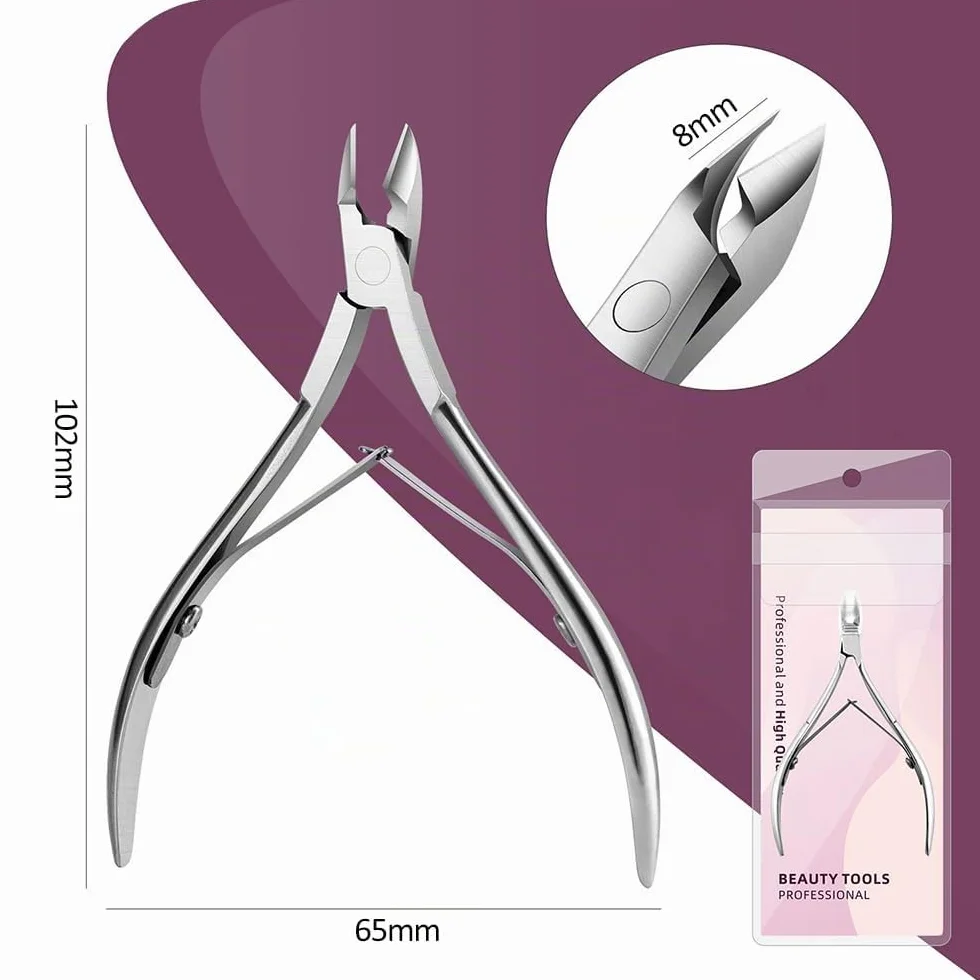 Cortador de cutículas profesional acero inoxidable para manicura y pedicura