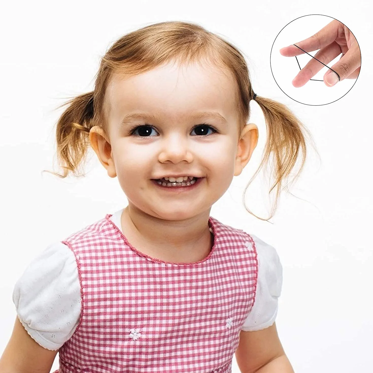 Bandas elásticas negras para el pelo 500 piezas con caja mini gomas para niños trenzas cola de caballo