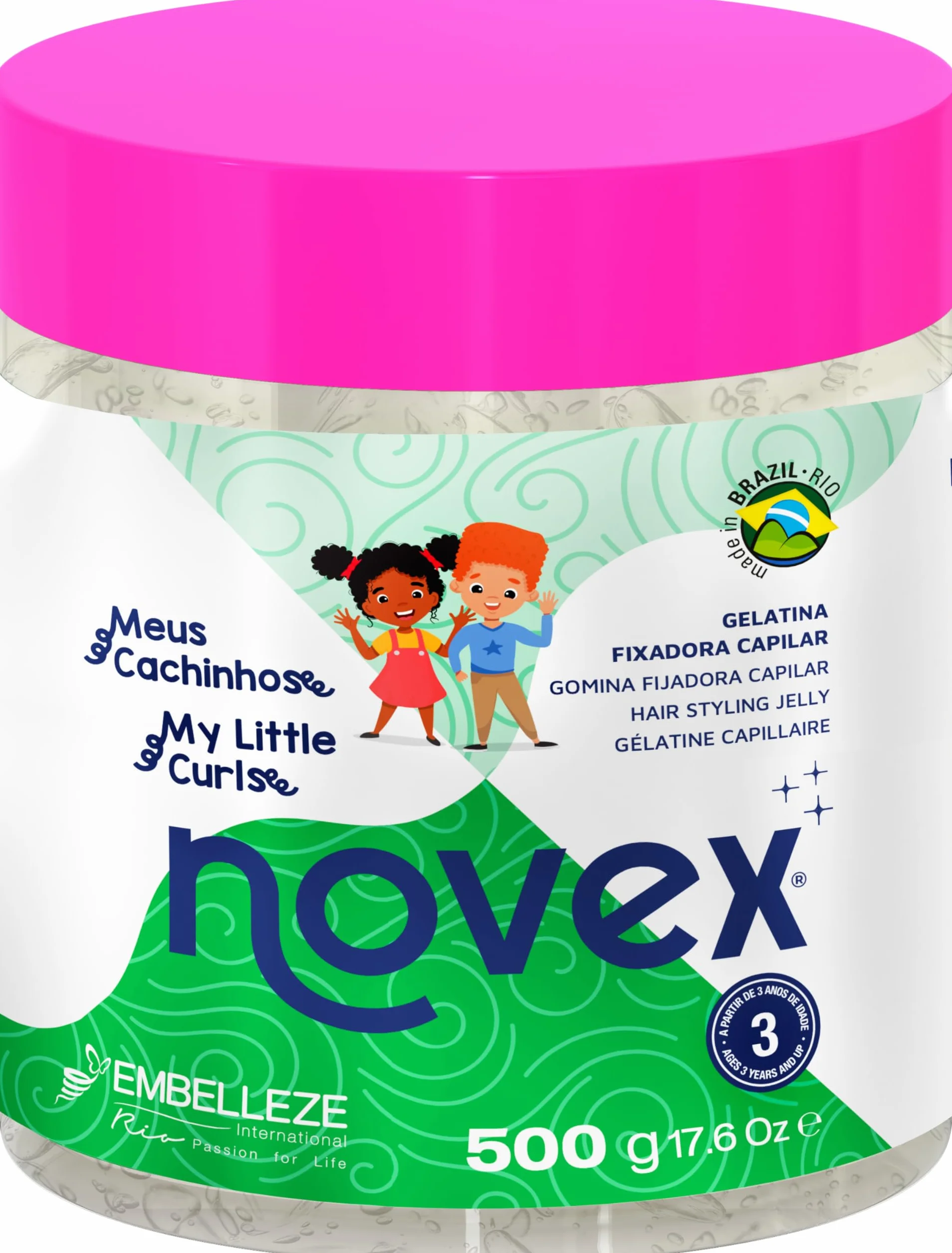 Novex Gel Estilizador My Little Curls para Niños 500g Enriquecido con Aceite de Ricino
