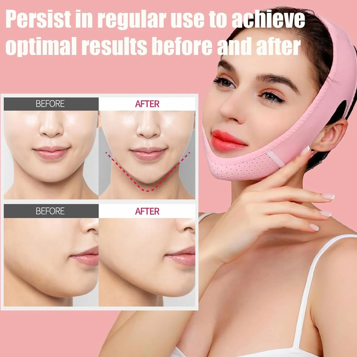 Máscara Lifting Facial Reutilizable V Line, Reductor de Papada, Ajustable