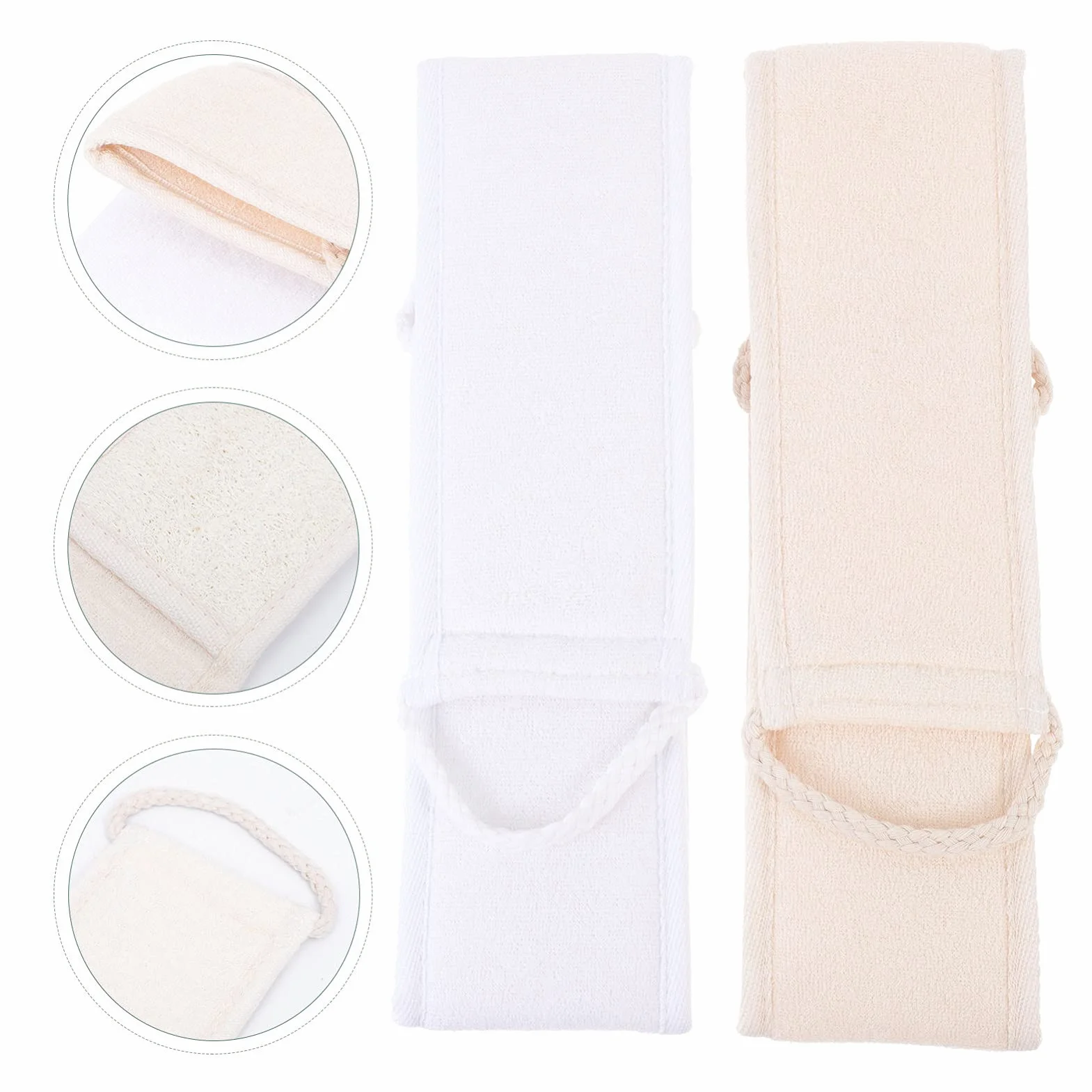 CJBHSD Esponja de Esponja Vegetal Larga para baño, 2 uds, cinturón depurador de Espalda para Ducha, Correa Exfoliante de baño de Doble Cara para Mujeres y Hombres, Suministros de baño
