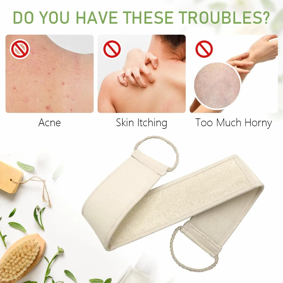 Pinkou Loofah Baño Exfoliante Orgánica Back Scrubber Ducha Toalla