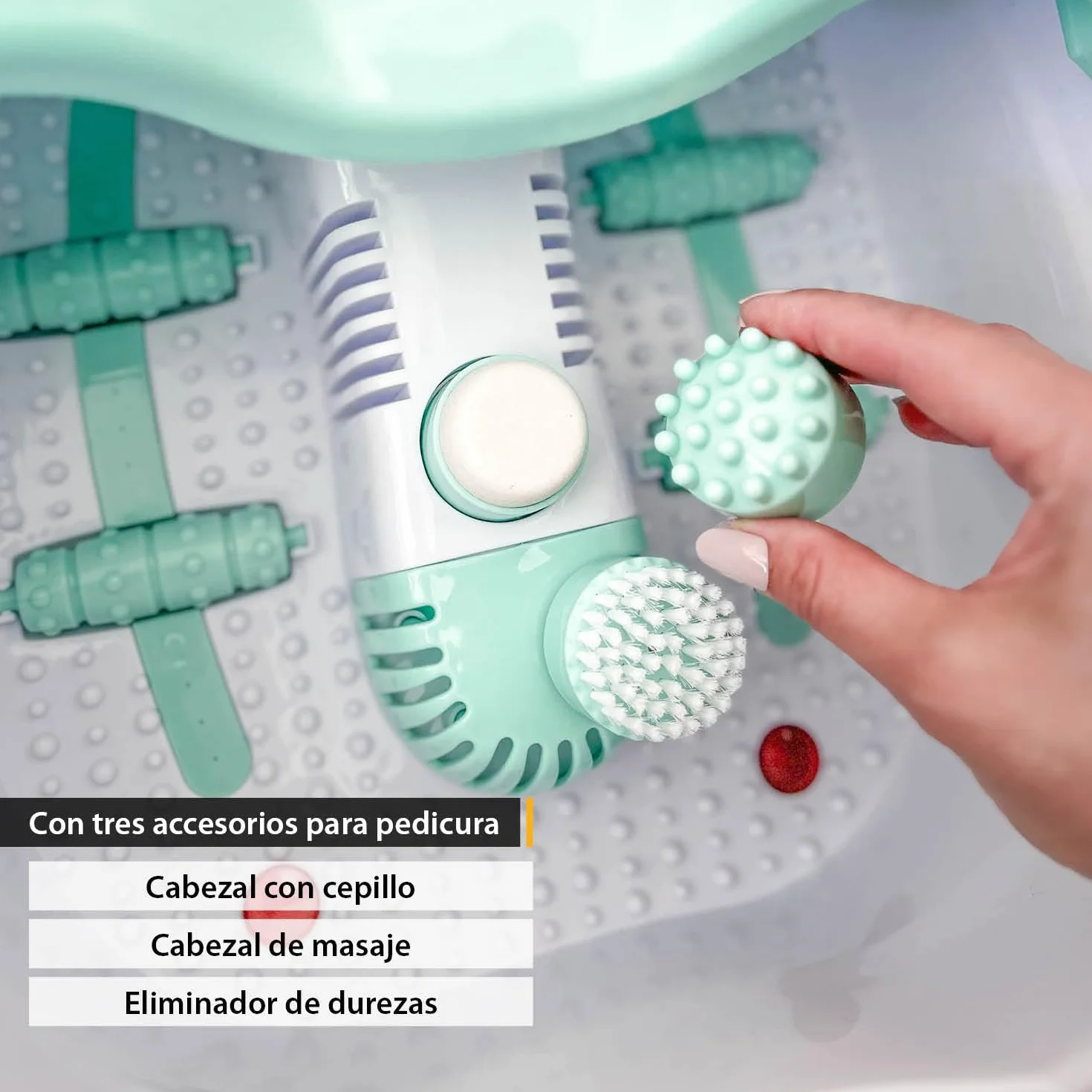 TZS First Austria Spa de pies, masaje con vibración y burbujas de aire, función de infrarrojos y calor, baño de pies, 80 W, 3 programas, 3 accesorios, mango plegable, caja de aromas