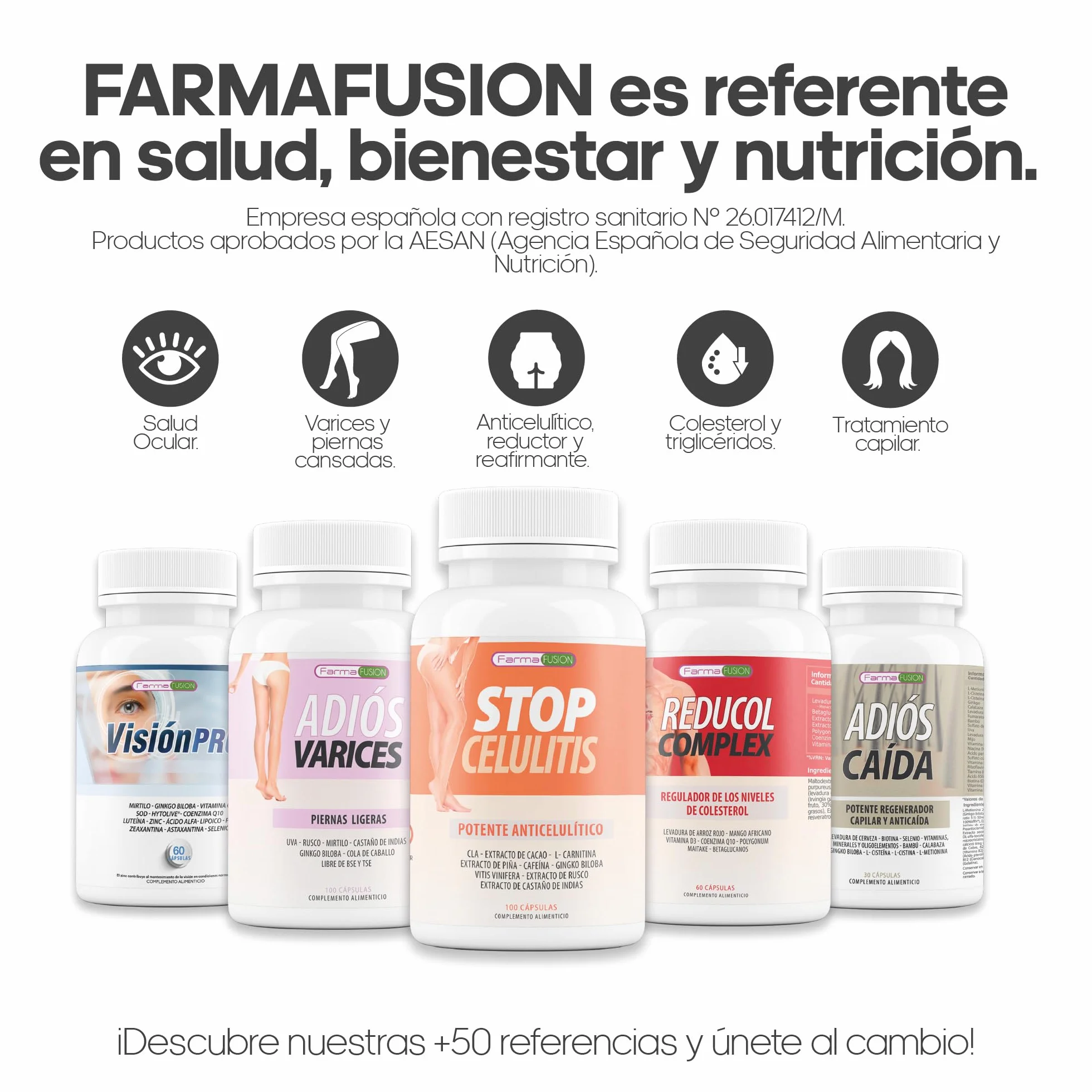 Cápsulas anticelulíticas CLA L-Carnitina Ginkgo Biloba 100U tonificantes reafirmantes