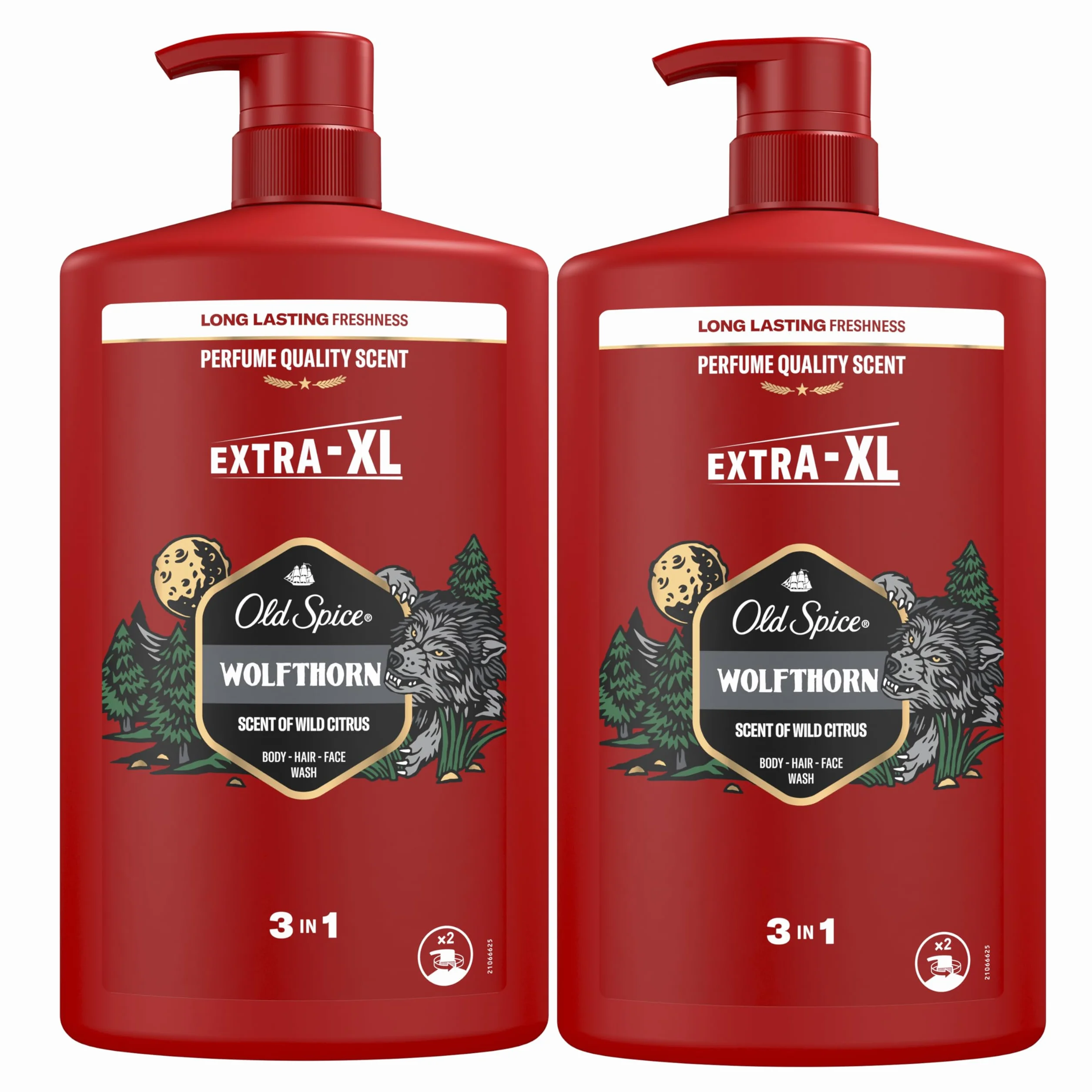Old Spice Wolfthorn Gel De Ducha Y Champú Para Hombres 2x1000ml 3 En 1