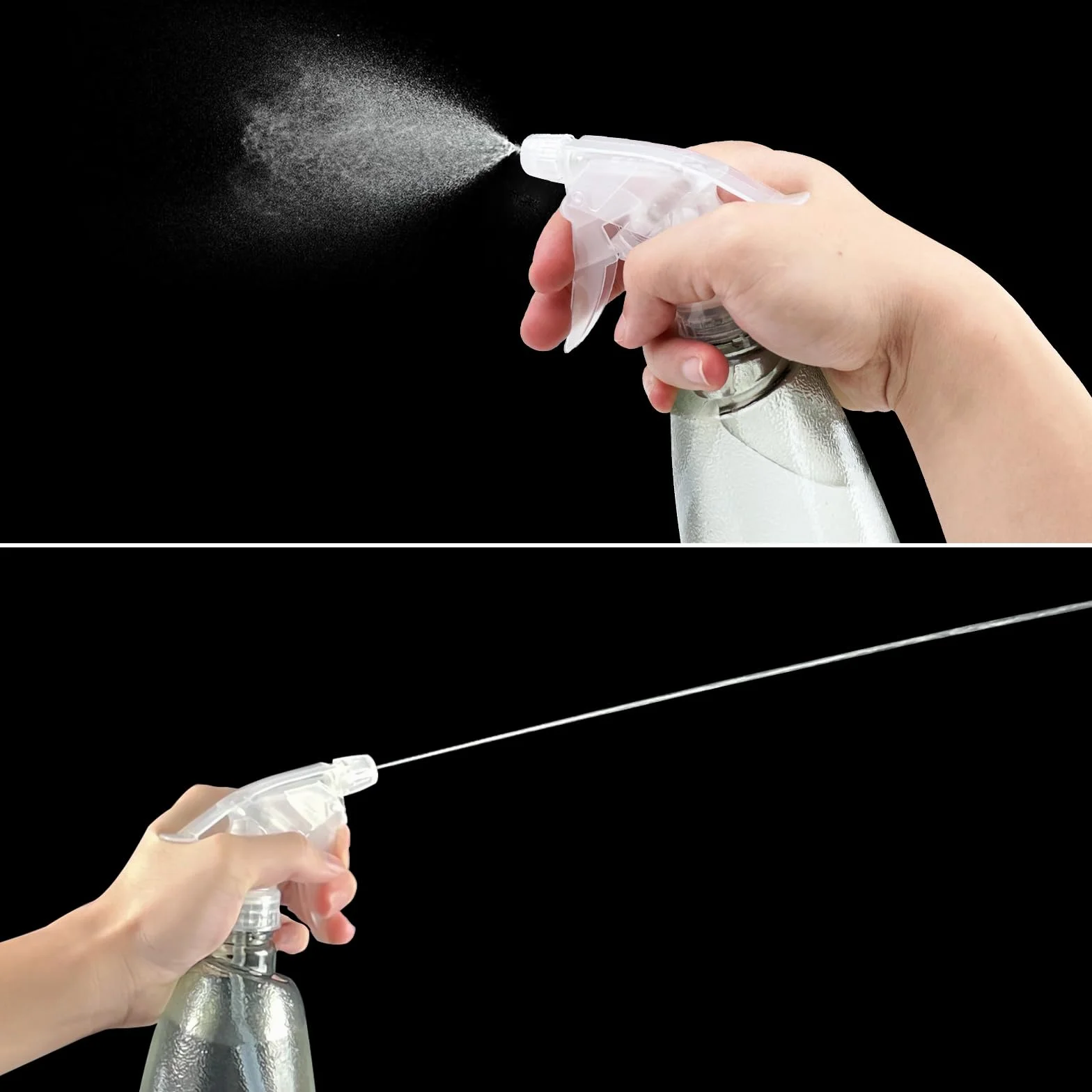 Gvolatee 3 Piezas Botella Pulverizador 500 ml, Plastico Gatillo Botellas de Spray Vacías Rellenable Transparente para Plantas, Limpieza