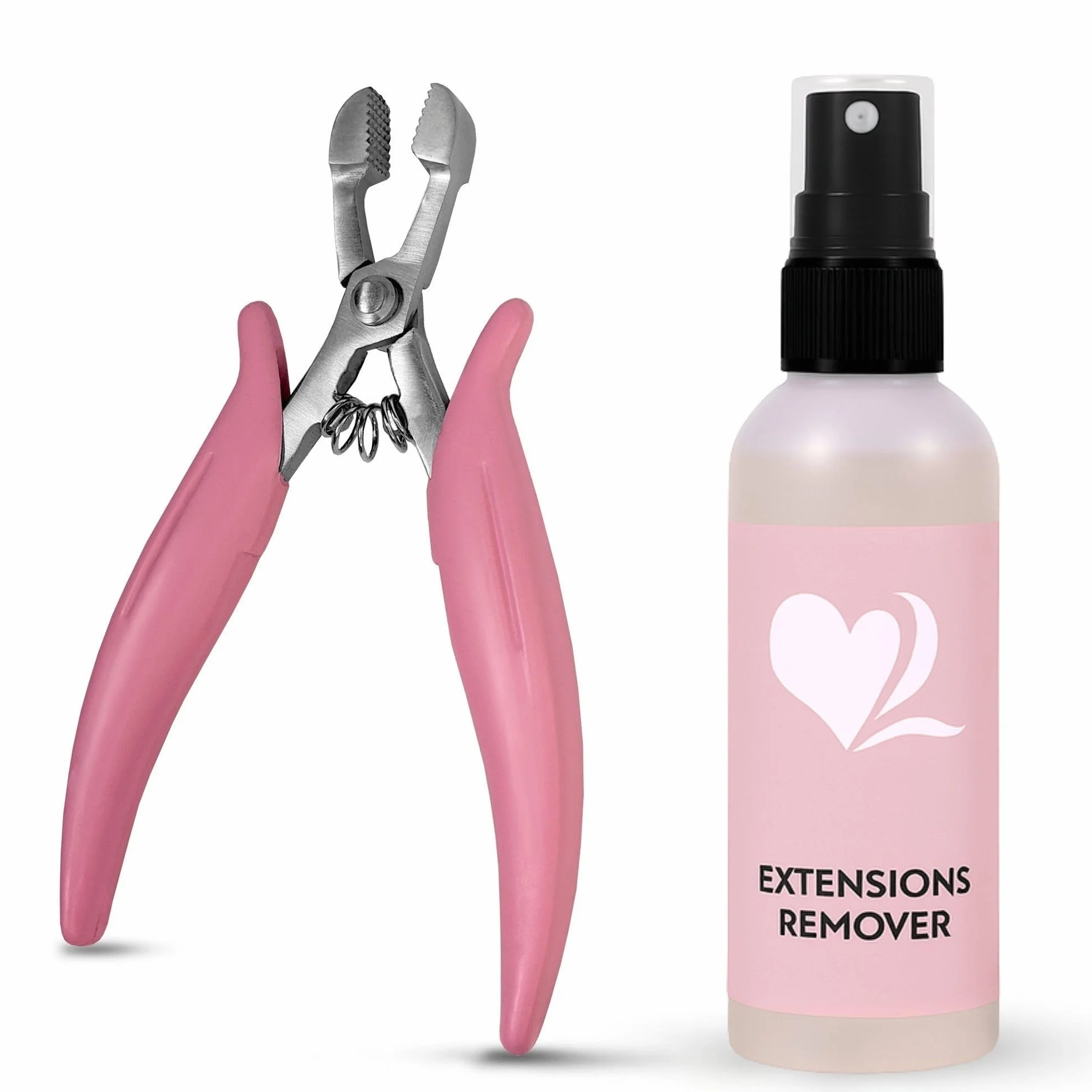 Kit para remover extensiones de cabello con pinzas y disolvente - Fórmula a base de alcohol