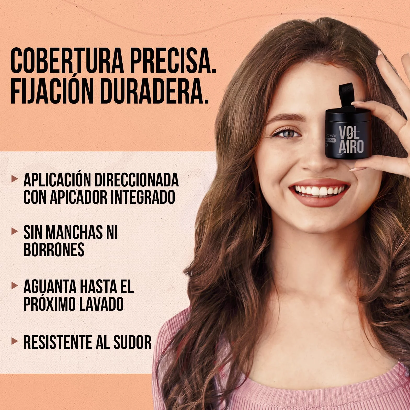 Polvo para raíces negro 4g cubre raíces visibles canas maquillaje resistente al agua